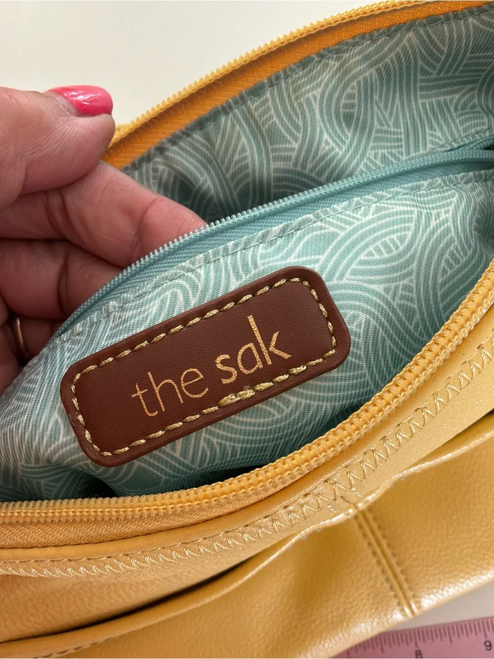 The Sak Mustard Yellow Pebbled Leather Shoulder Bag Y2K